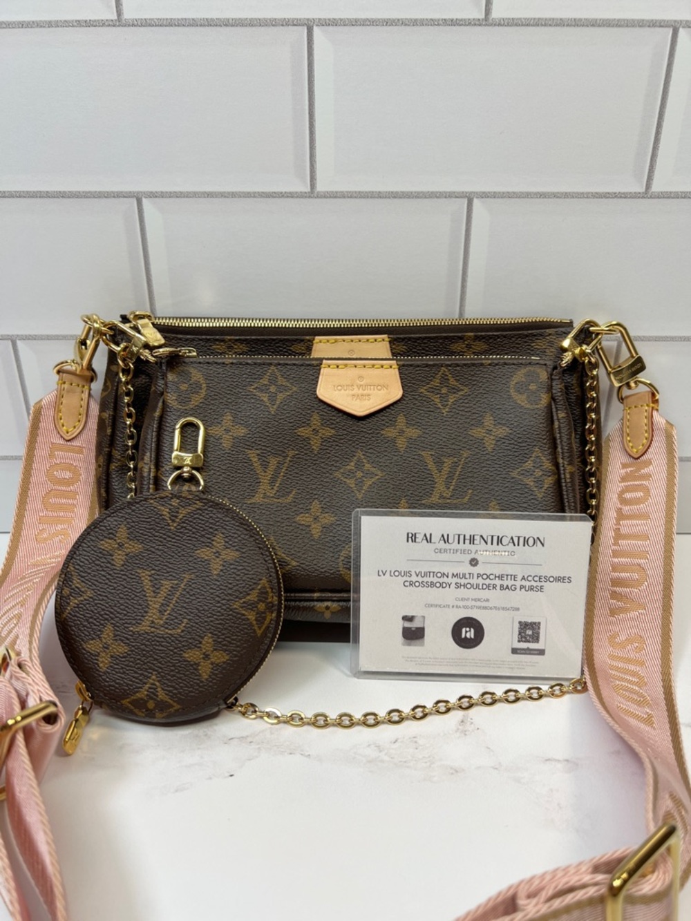 LV Louis Vuitton Multi Pochette Accesoires Crossbody Shoulder Bag Purse